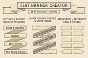 Flat Banner Creator for Illustrator, a Brush Add-On by BAD TASTE (Thumbnail 1 of 10)