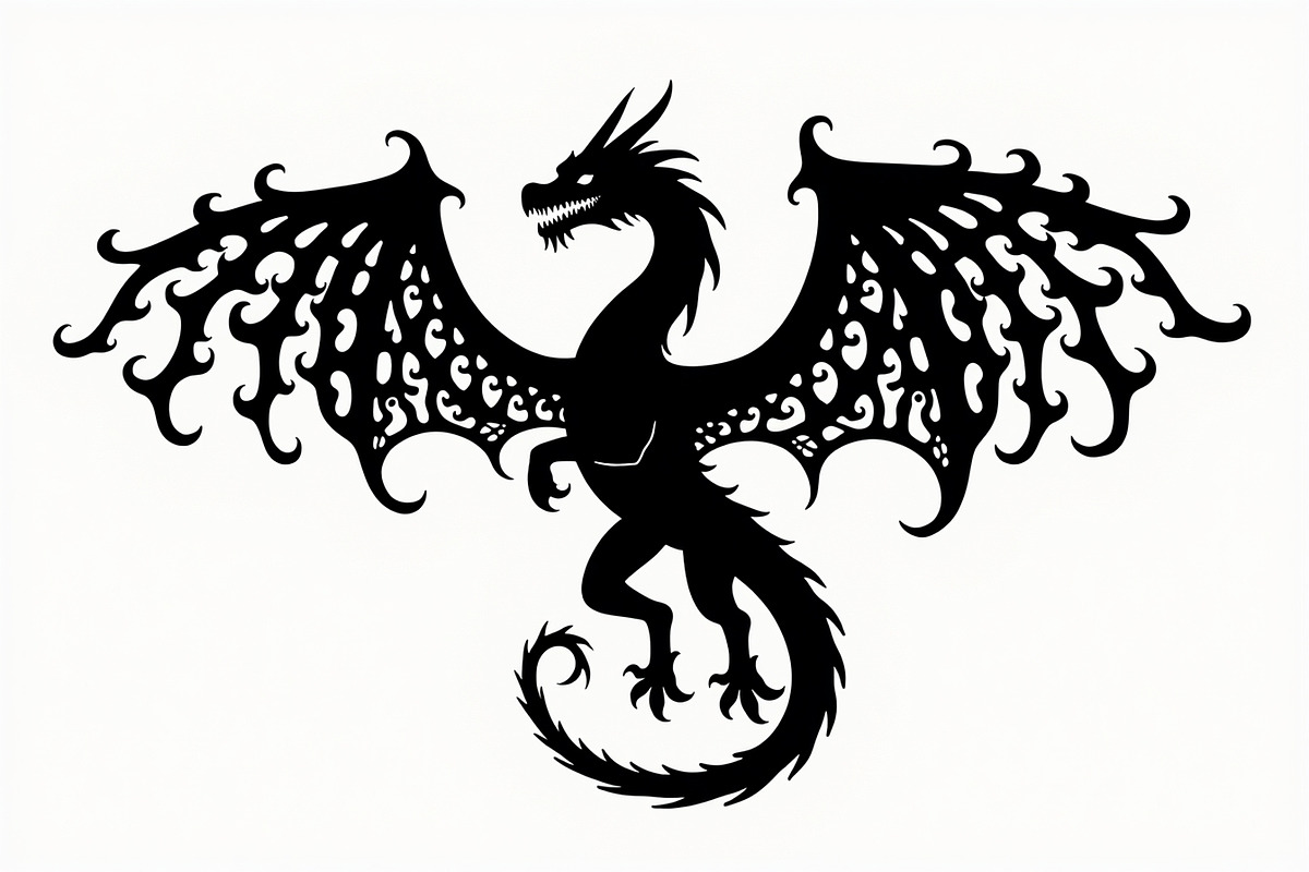 Ornate Heraldic Dragon Emblem, an Illustration by Creativeshirt (Photo 9 of 9)