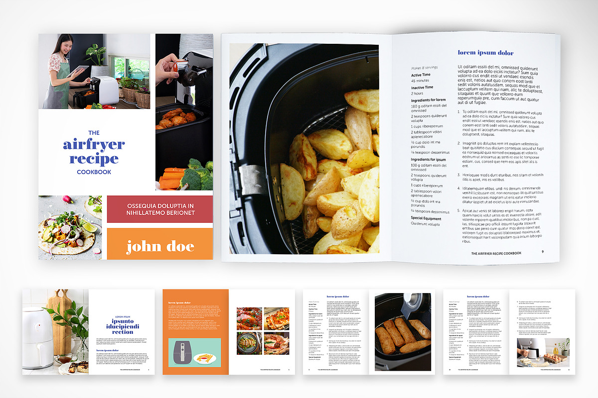 Air Fryer Recipe Cookbook, a Print Template by McLittle Stock (Photo 1 of 5)