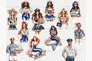 Nautical Clipart PNG, a Person Illustration by GlamArtZhanna (Thumbnail 7 of 8)
