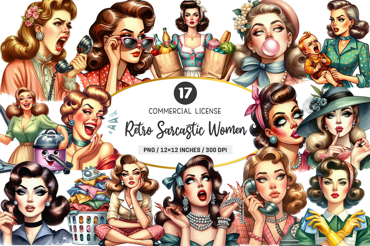 Retro Sarcastic Women Sublimation, an Illustration by SinaCreation (Photo 1 of 5)