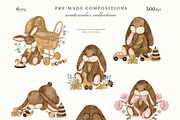 Vintage Bunny Watercolor Collection, an Animal Illustration by Ooh Lily (Thumbnail 3 of 20)