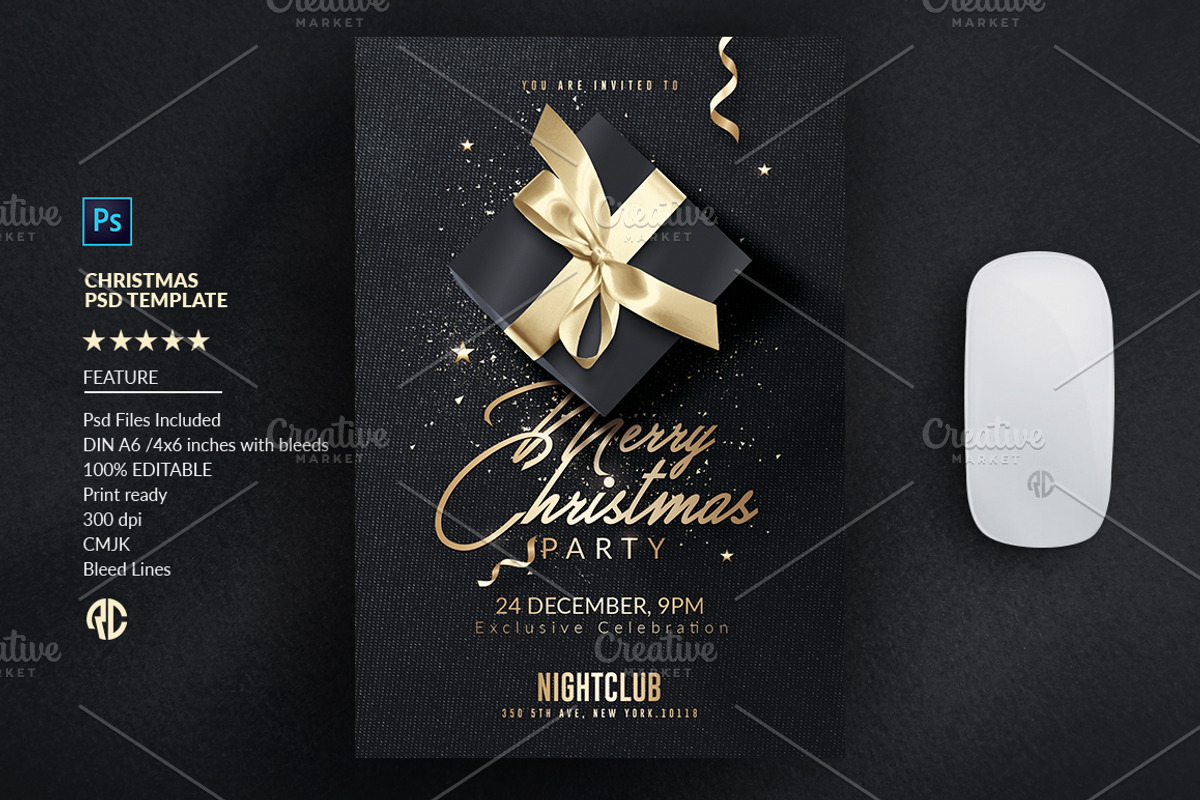 Classy Christmas Invitation | Flyer, a Flyer Template by Rome B Creation (Photo 2 of 4)