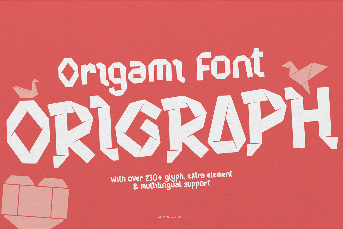 Origraph | Origami Font, a Font by Denustudios (Photo 1 of 12)