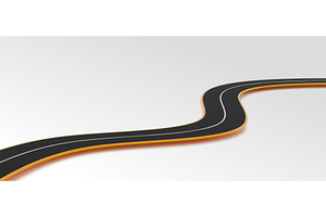 3D road highway curve with black, an Illustration by art PVP - market