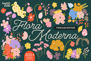 300+ Flora Moderna Vector Clipart, a Decorative Illustration by angelainthefields (Thumbnail 1 of 23)