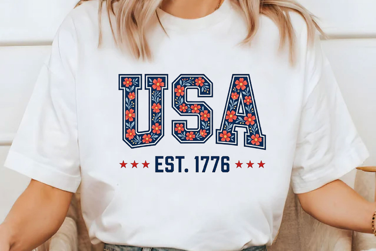 Floral USA Est 1776 America 4th July, an Illustration by Designking (Photo 2 of 5)