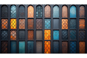 Detailed view of stained glass, a Food & Drink Photo by Sergey Kotenev