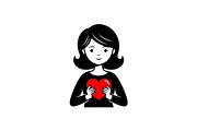 Cute Love Girl Silhouette Bundle, an Illustration by Designs_River (Thumbnail 7 of 53)