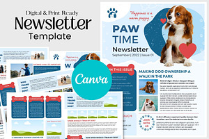 Canva Newsletter Template Dogs Pets