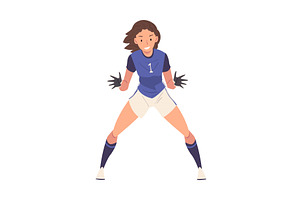 Girl Soccer Player, Young Woman in, a Sport Illustration by TopVectors