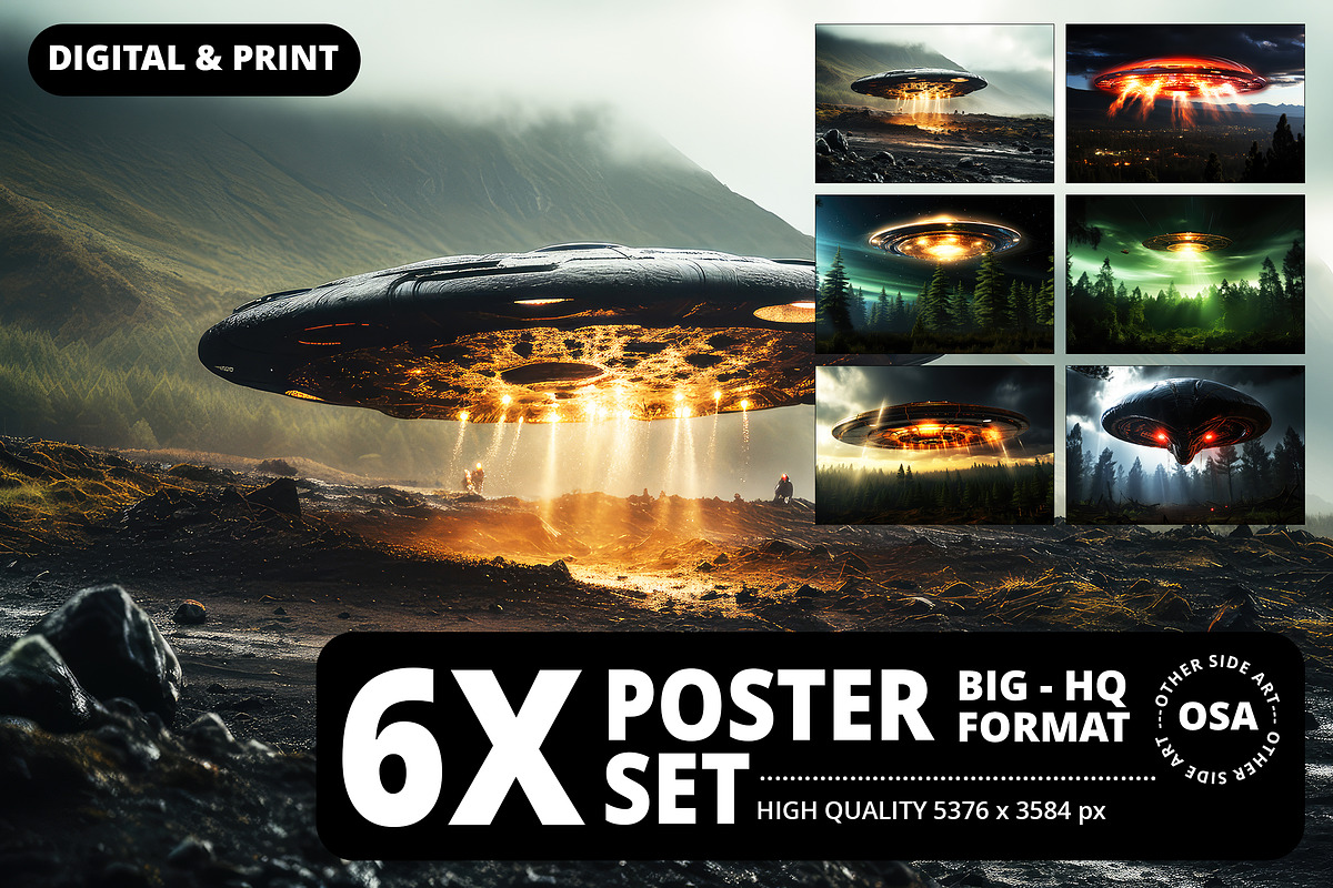Saucer-Shaped Extraterrestrial UFO, a Technology Illustration by Other Side Art (Photo 1 of 8)