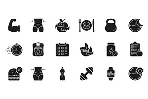 Workout, Fitness and Health Icon, a Food Illustration by Vector Creator