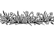 Floral Grass Border Silhouette Bundl, an Illustration by Amazin_art (Thumbnail 48 of 51)