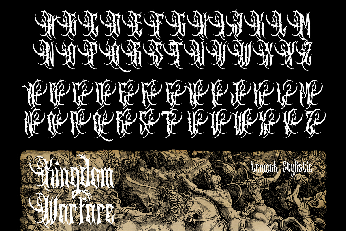 Lenmok - Blackletter Typeface, a Blackletter Font by madeDeduk (Photo 6 of 10)