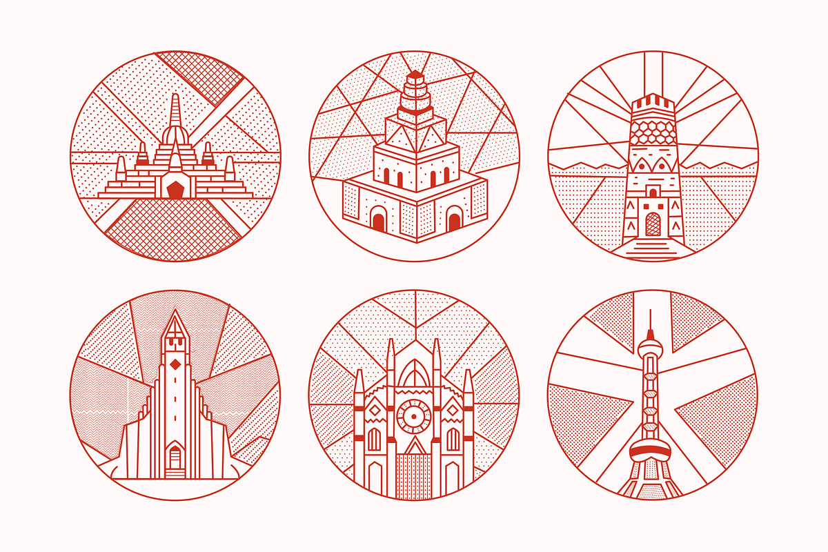 World Landmark Illustration Set, a Decorative Illustration by Brickclay (Photo 5 of 12)