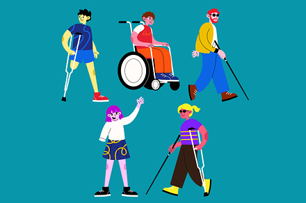 Disability Character Illustration