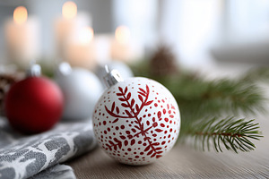 Christmas ornament with red festive, a Holiday Photo by MistyDay