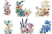 Wild Flowers Floral Border Clipart, an Illustration by DreamCafeArt (Thumbnail 4 of 6)