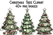 Christmas  Tree Clipart, an Illustration by Pixels.Craft (Thumbnail 1 of 6)