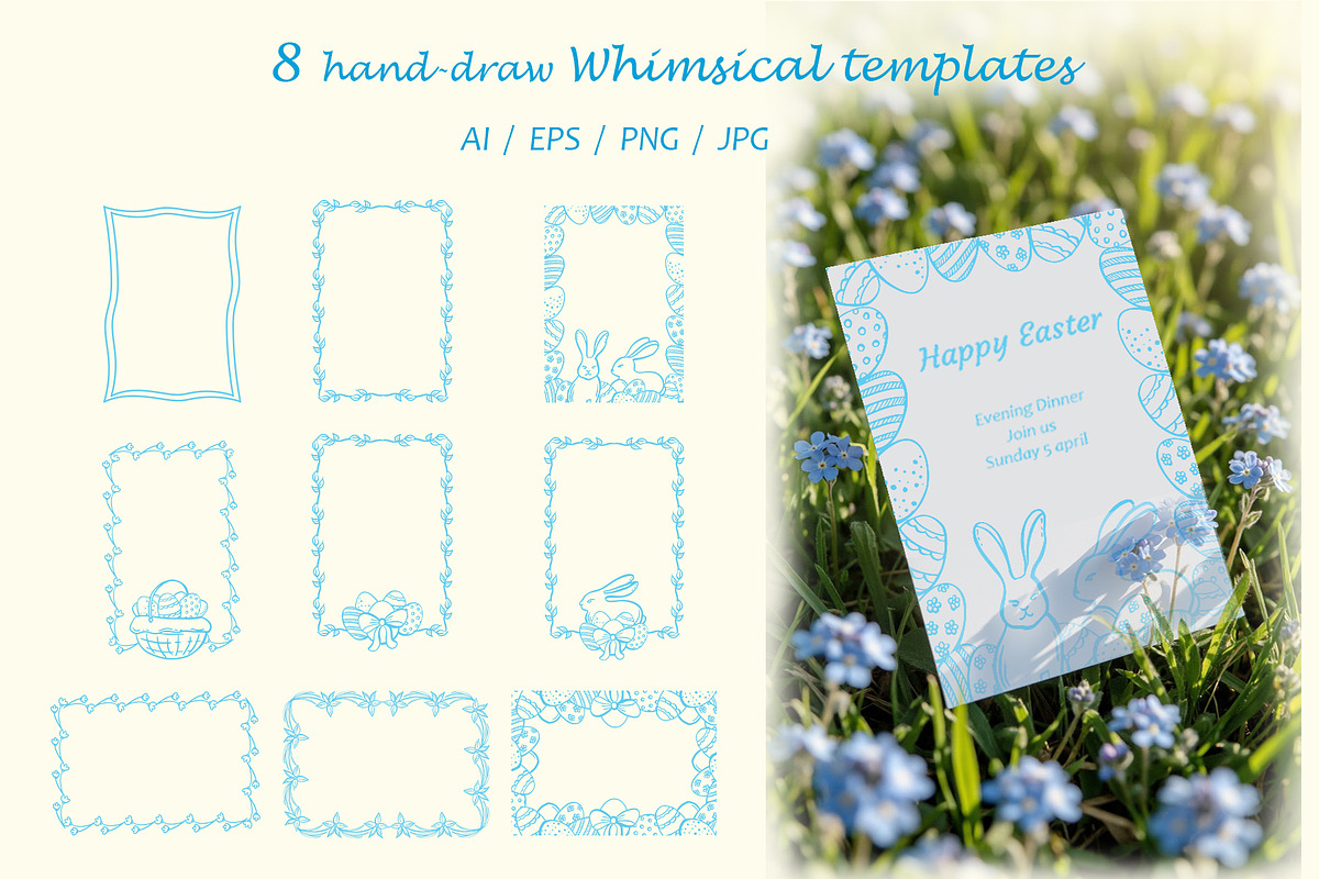 Easter Whimsy illustrations clip art, a Seasonal Illustration by susie-p-art (Photo 7 of 15)