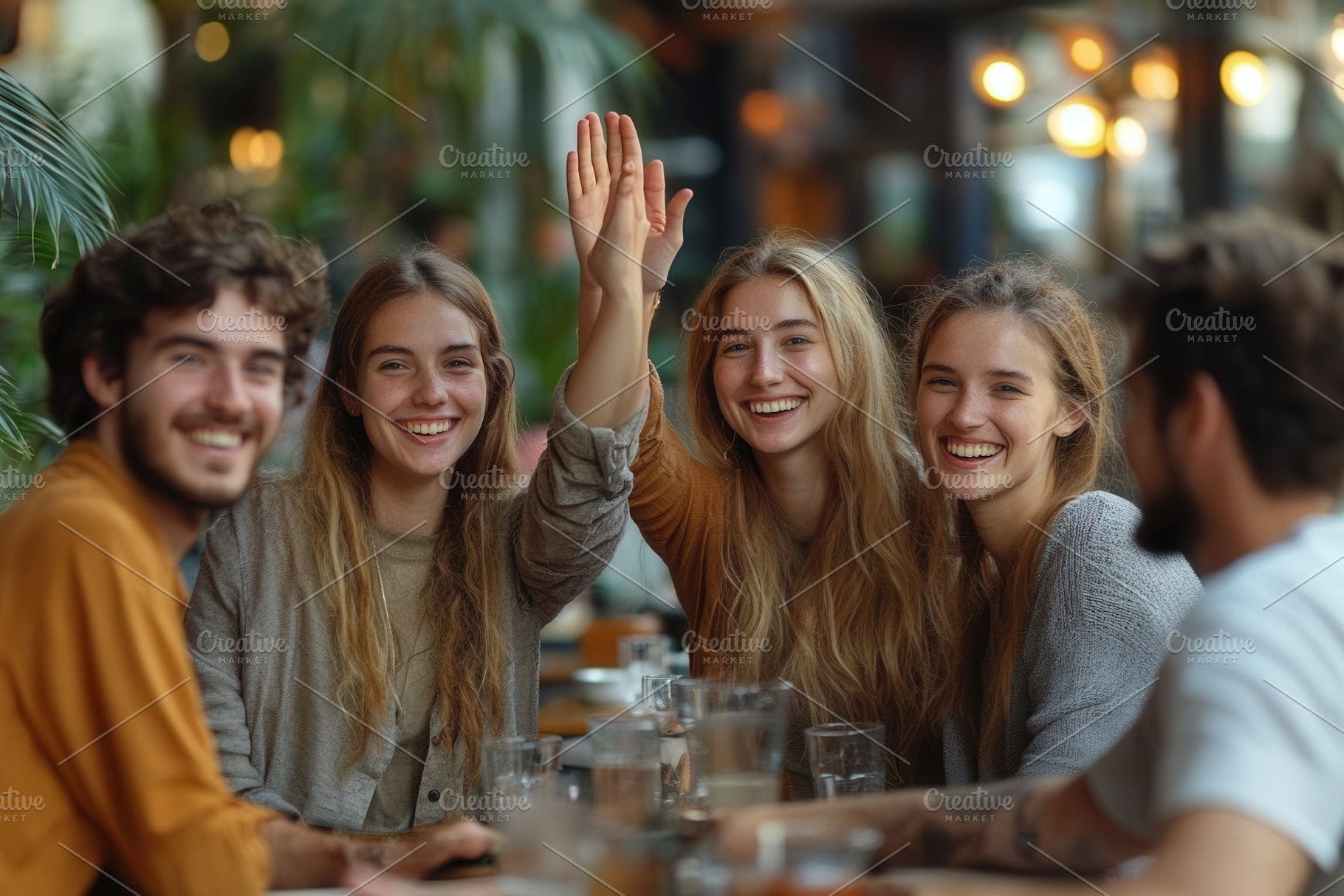 Group of friends enjoying time toget, a Photo by Tanuart