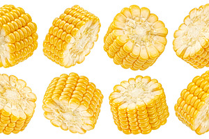 Corn cob slices collection, a Food & Drink Photo by Max Lashcheuski
