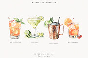 Watercolor Cocktails, a Food Illustration by PeDe Designs (Thumbnail 5 of 9)
