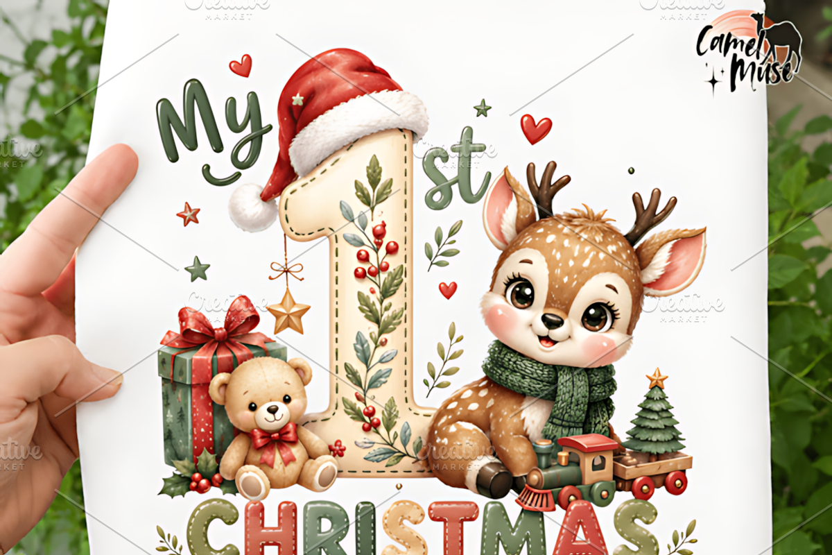My First Christmas PNG, Cute Baby, a Seasonal Illustration by Coco Bloom (Photo 2 of 3)