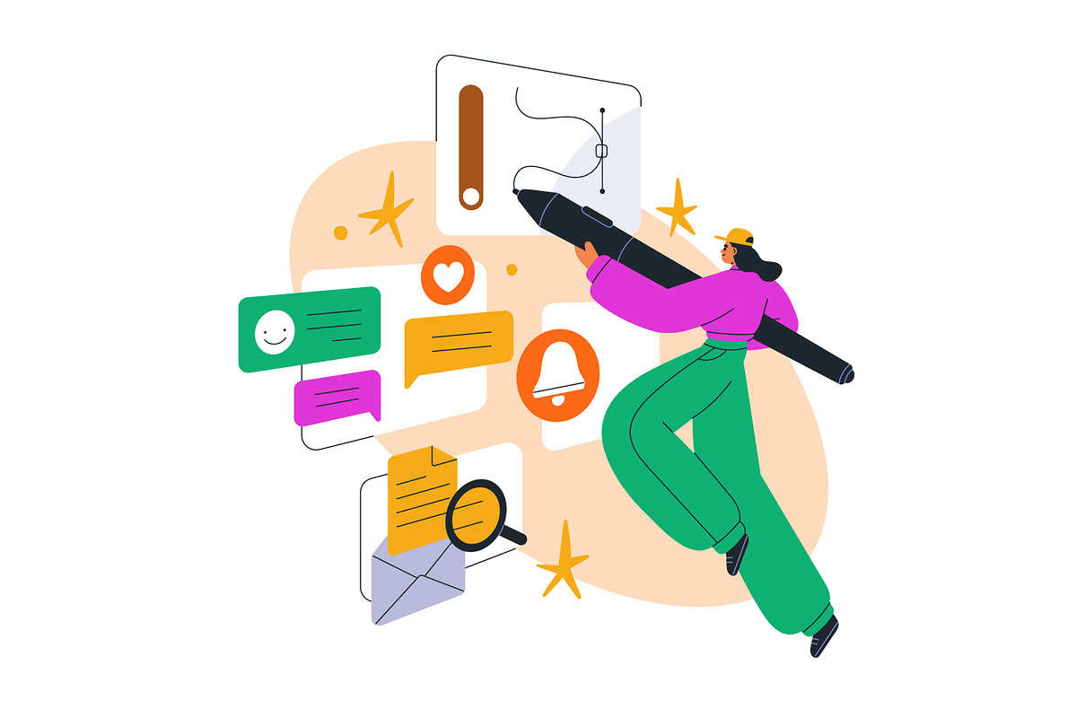 Digital content creators concept set, a Person Illustration by Good Studio (Photo 5 of 14)