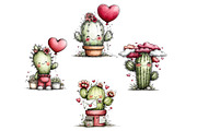 Whimsical Cactus Valentine's Clipart, an Illustration by Dream Creation (Thumbnail 6 of 6)