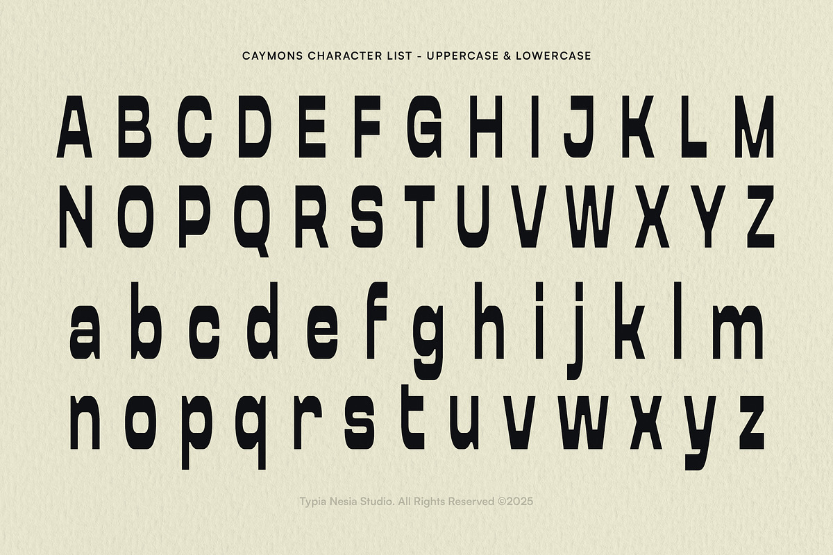Caymons - Bold Condensed Retro Sans, a Sans Serif Font by Typia Nesia (Photo 2 of 12)