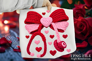 Crochet Nurse Valentine PNG, an Illustration by Canvas Craft