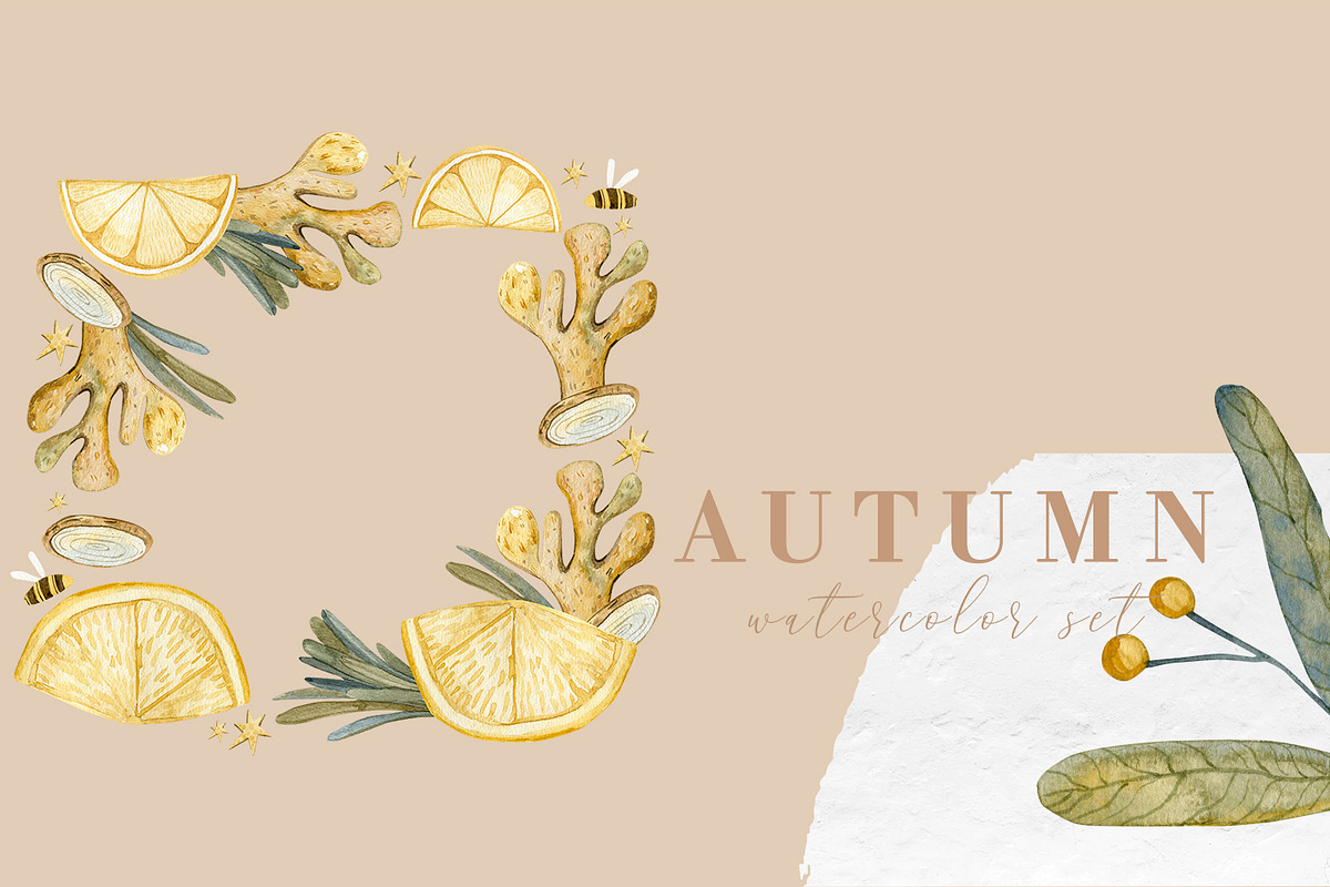 Autumn tea Watercolor set, a Food Illustration by annasokol_ (Photo 6 of 7)