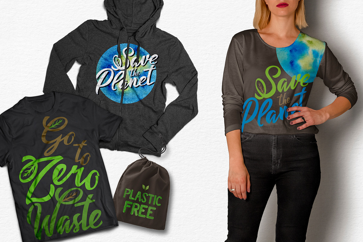 Eco-friendly Lettering Quotes & icon, an Illustration by svetlanaARTdreams (Photo 2 of 10)