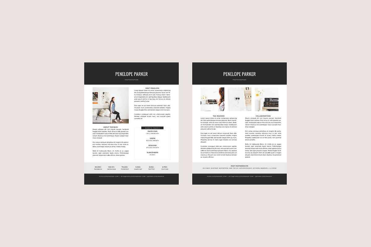 Penelope Media Kit + Resume, a Resume Template by studiolmh (Photo 2 of 4)