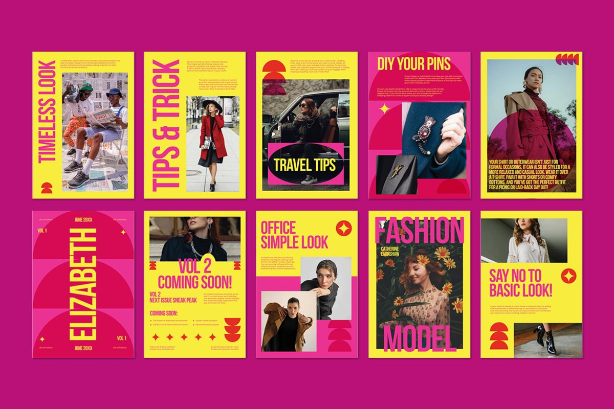 Yellow Pink Bold Fashion E-Magazine, a Templates & Theme by graphicook (Photo 5 of 5)