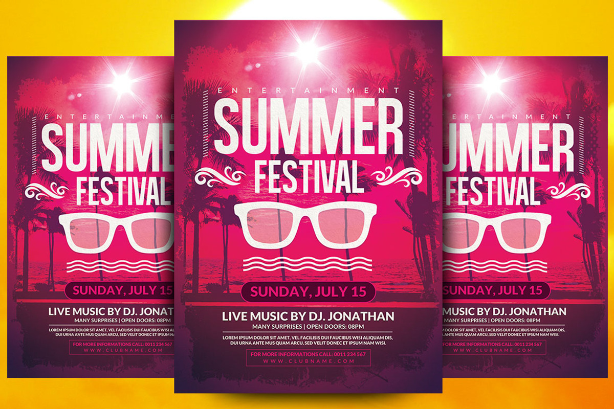 Summer Festival Flyer Template, a Flyer Template by Briell Design (Photo 1 of 3)