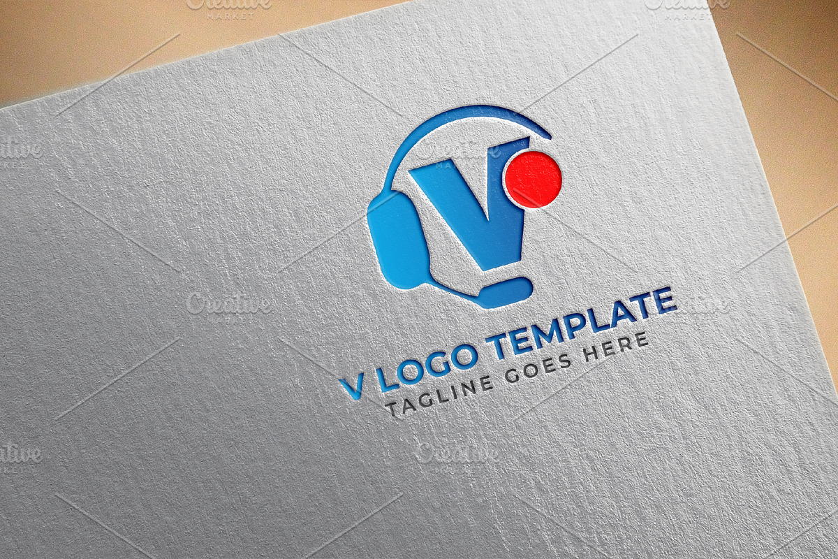 V Letter Call Center Logo Template, a Branding & Logo Template by arslantanoli (Photo 4 of 4)