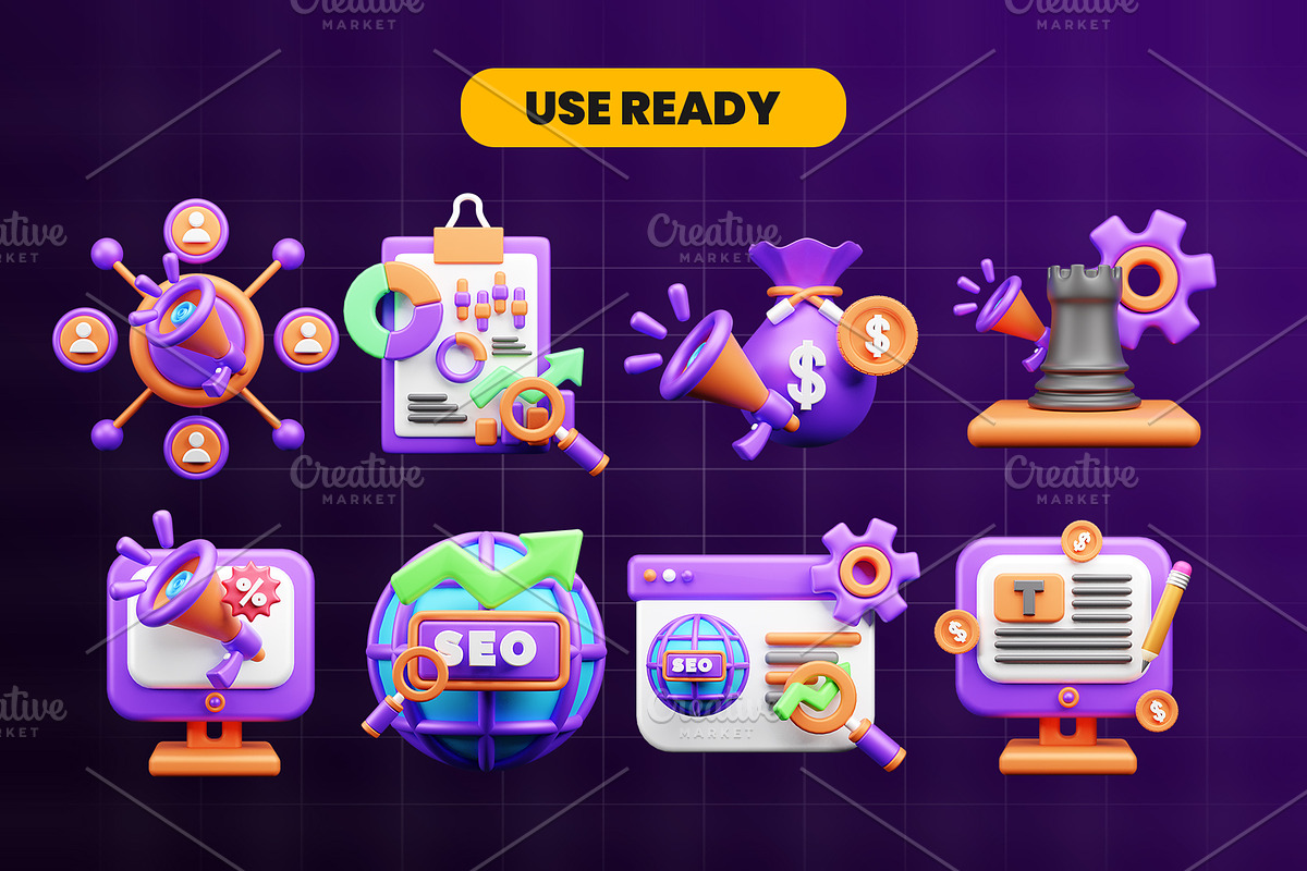 Marketing and Advertising 3d Icon, an Object 3D Model by Ui Stock (Photo 4 of 6)