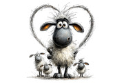 Funny Valentine Sheep Clipart, an Illustration by Designking (Thumbnail 3 of 5)
