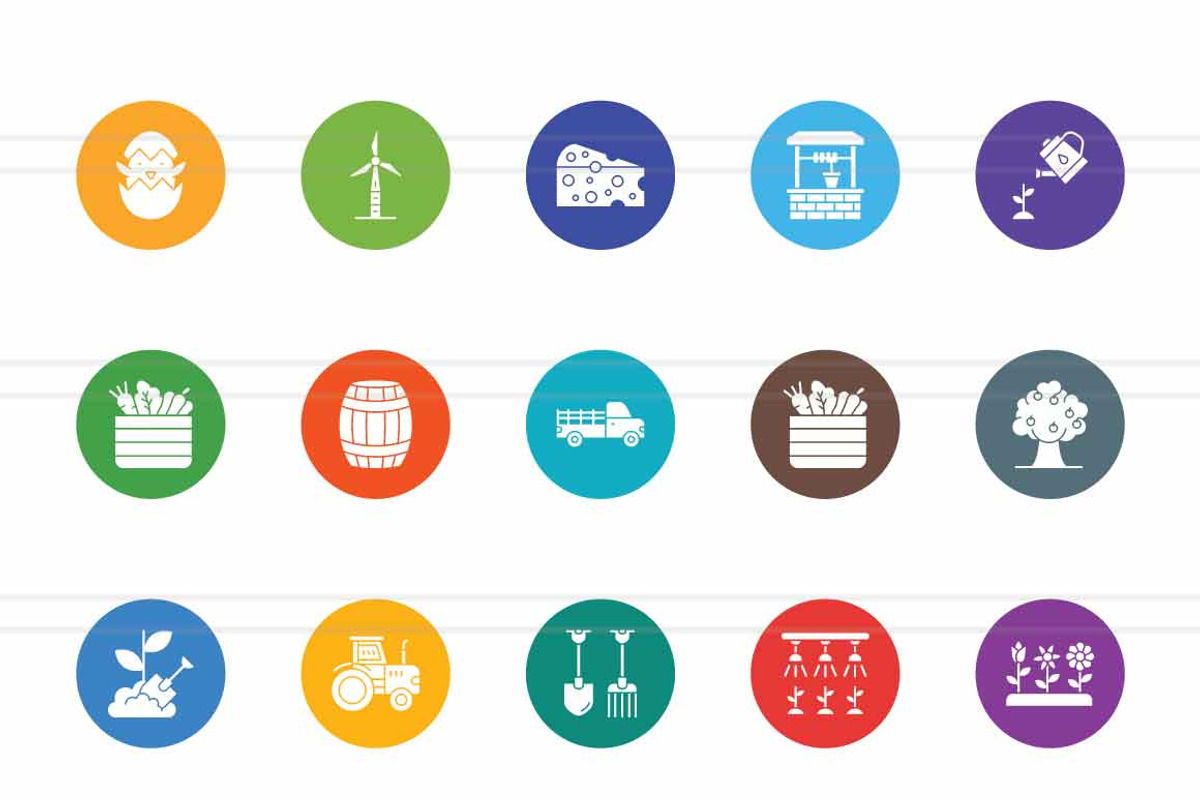 Village Flat Round Icons, an Icon by IconBunny (Photo 2 of 2)