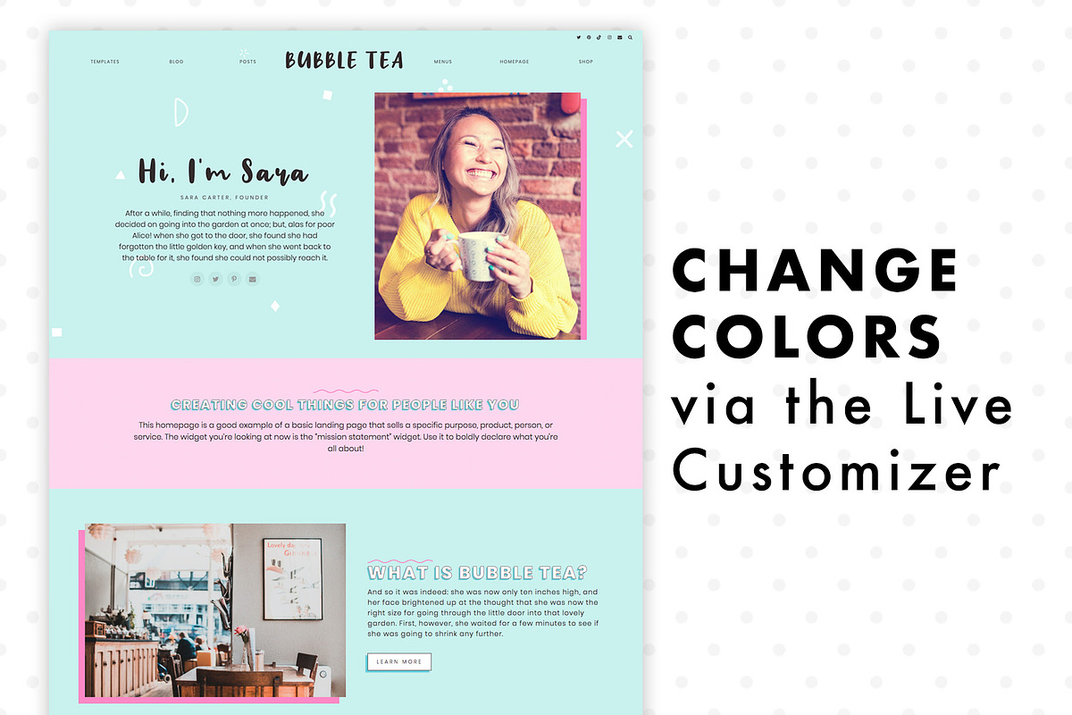 Bubble Tea Wordpress Theme Blog, a WordPress Template by ltsdesigns (Photo 3 of 4)