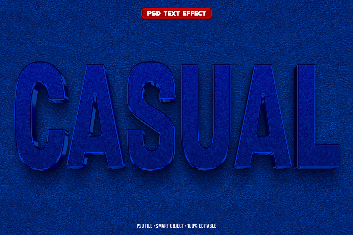 Casual 3D editable text effect, a Layer Style Add-On by Hello Muh (Photo 1 of 2)
