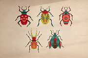 Folk art insects. Beetles collection, a Decorative Illustration by Neliakott ♥ (Thumbnail 5 of 10)