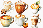 Thanksgiving Coffee Latte Clipart, an Illustration by Canvas Craft (Thumbnail 2 of 8)