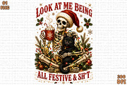 Funny Christmas Png, Snarky Skeleton, a Seasonal Illustration by Sublimation Artist (Thumbnail 1 of 9)
