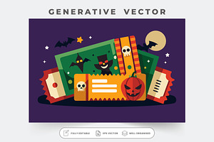Colorful Halloween tickets with spoo, a Graphic by Iftikhar Alam