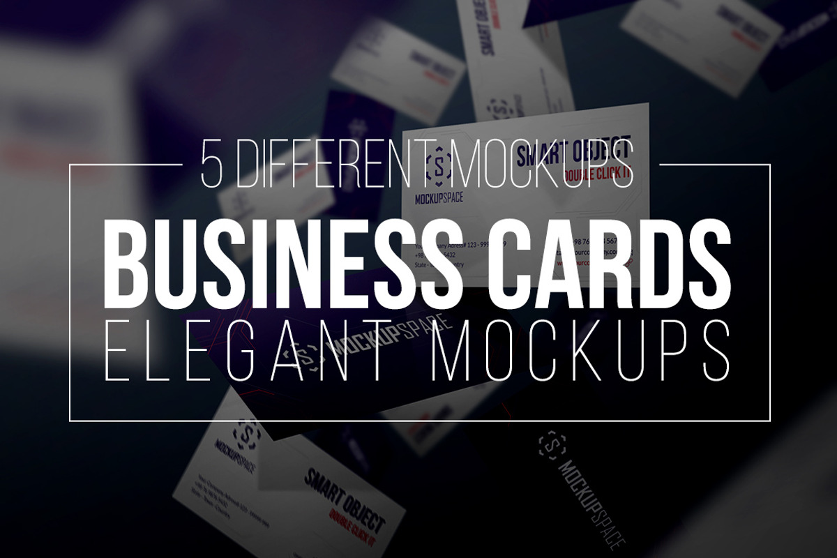 Business Cards - 5 Elegant Mockups, a Print Template by MockupSpace (Photo 2 of 13)