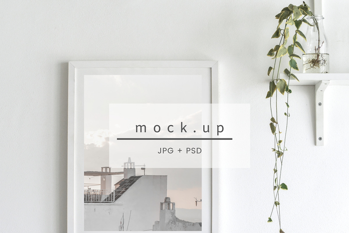 White mockup frame, white frame, a Mockup by VISTYLE STUDIO